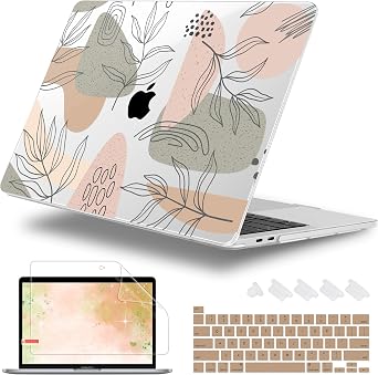 لـ MacBook Pro 16 inch Case 2019 2020 Release Model A2141 ، غطاء بلاستيكي صلب مع غطاء لوحة مفاتيح وحامي شاشة لـ MacBook Pro 16 بوصة مع Touch Bar & Touch ID - Tropical Leaves
