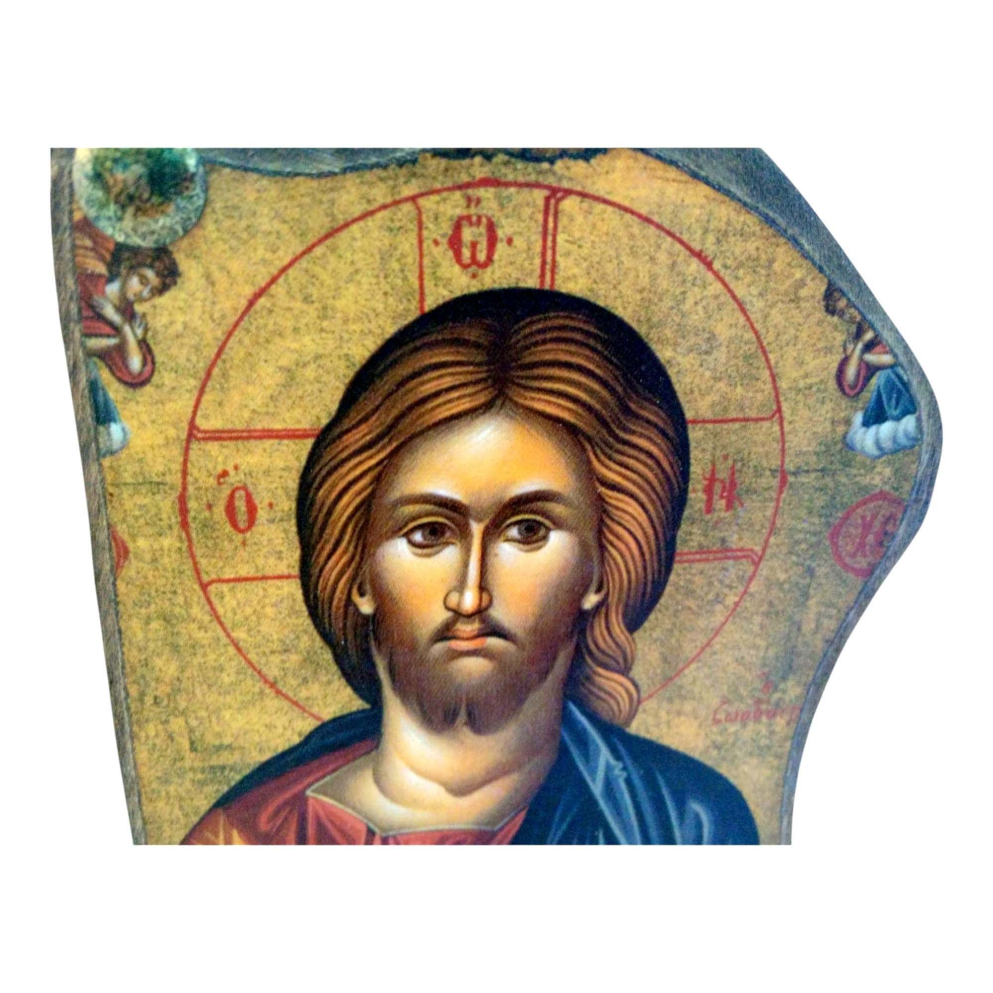 Icône Grecque Orthodoxe En Bois De Jésus Christ - Icône Religieuse Artisanale A02