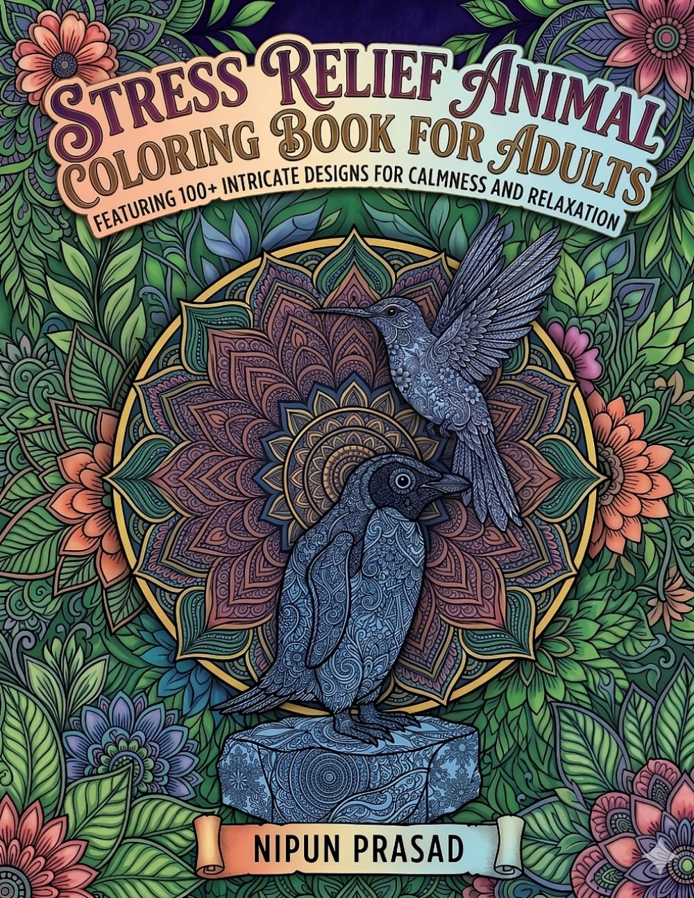 The Majestic Animal Kingdom: An Adult Coloring Book: Intricate Designs of Wild Animals for Stress Relief, Relaxation, and Creative Expression