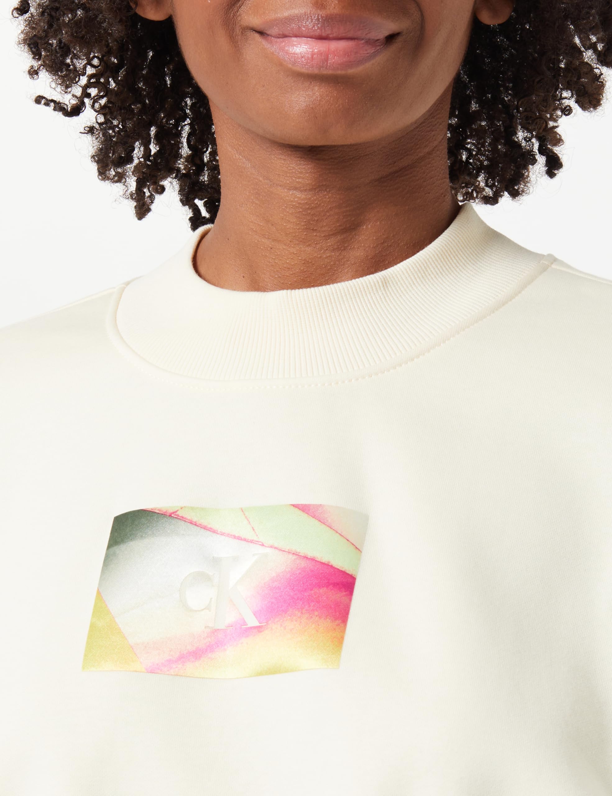 Calvin Klein Illuminated Box Logo Crew Neck J20j222897 Felpe Donna