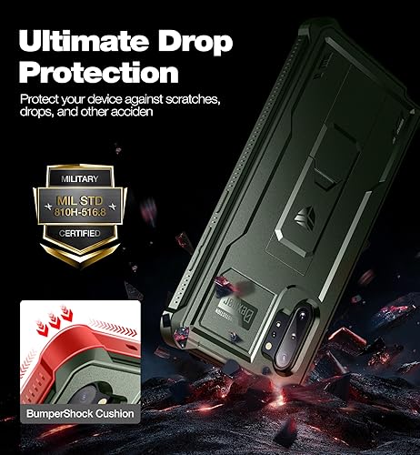 Miniatura 29 de Dexnor Funda para Samsung Galaxy Note 10+ Plus, [protector de pantalla y soporte integrados] Protección de grado militar resistente a prueba