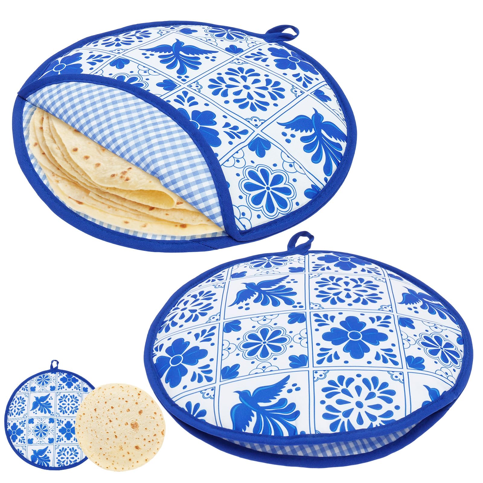 2PCS Tortilla Warmer, 30cm Tortilla Microwave Pouch Bag to Keep Tortillas Wrap Tacos Naan Pizza Pancakes Soft & Warm, Taco Holder for Kitchen Serving, Parties, Celebrations, and Outdoor Dining(C)