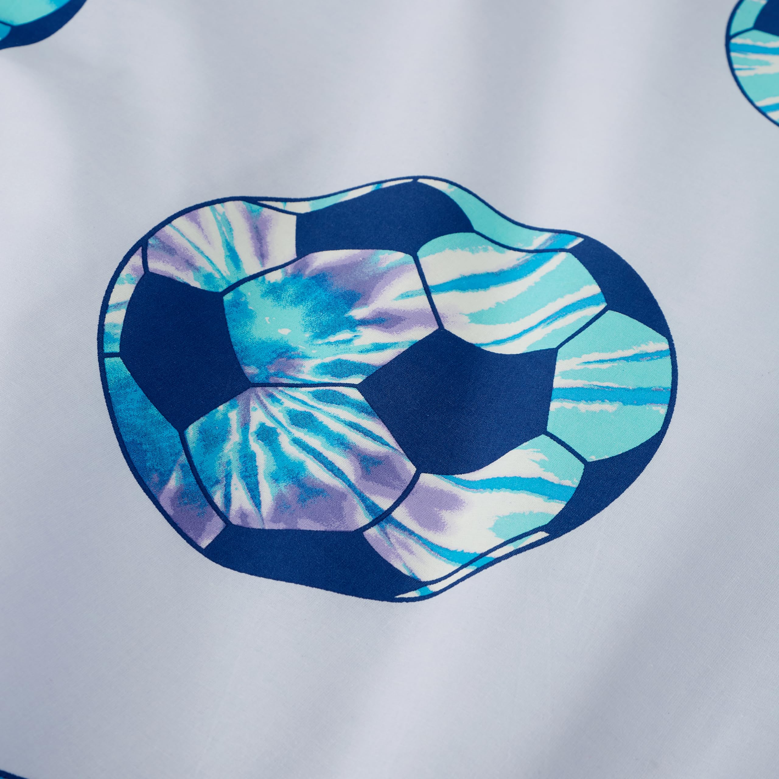 Catherine Lansfield Kids Tie Dye Football Reversible Double Duvet Cover Set including Pillowcases Lilac - Image 4