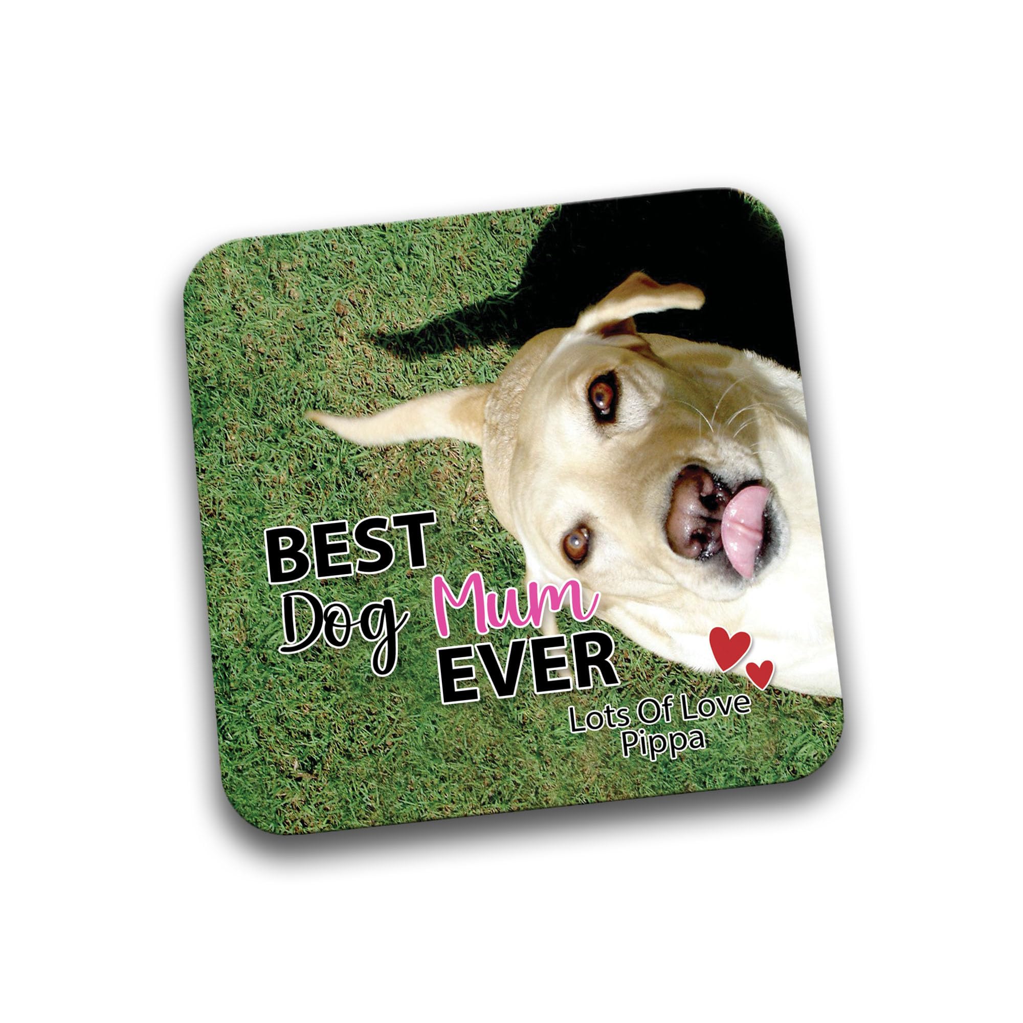 Rib Ticklerz - Personalised Photo Coaster From The Dog - Best Dog Mum Ever - Custom Gifts Dog Mum Present - Birthday - Christmas - DC8