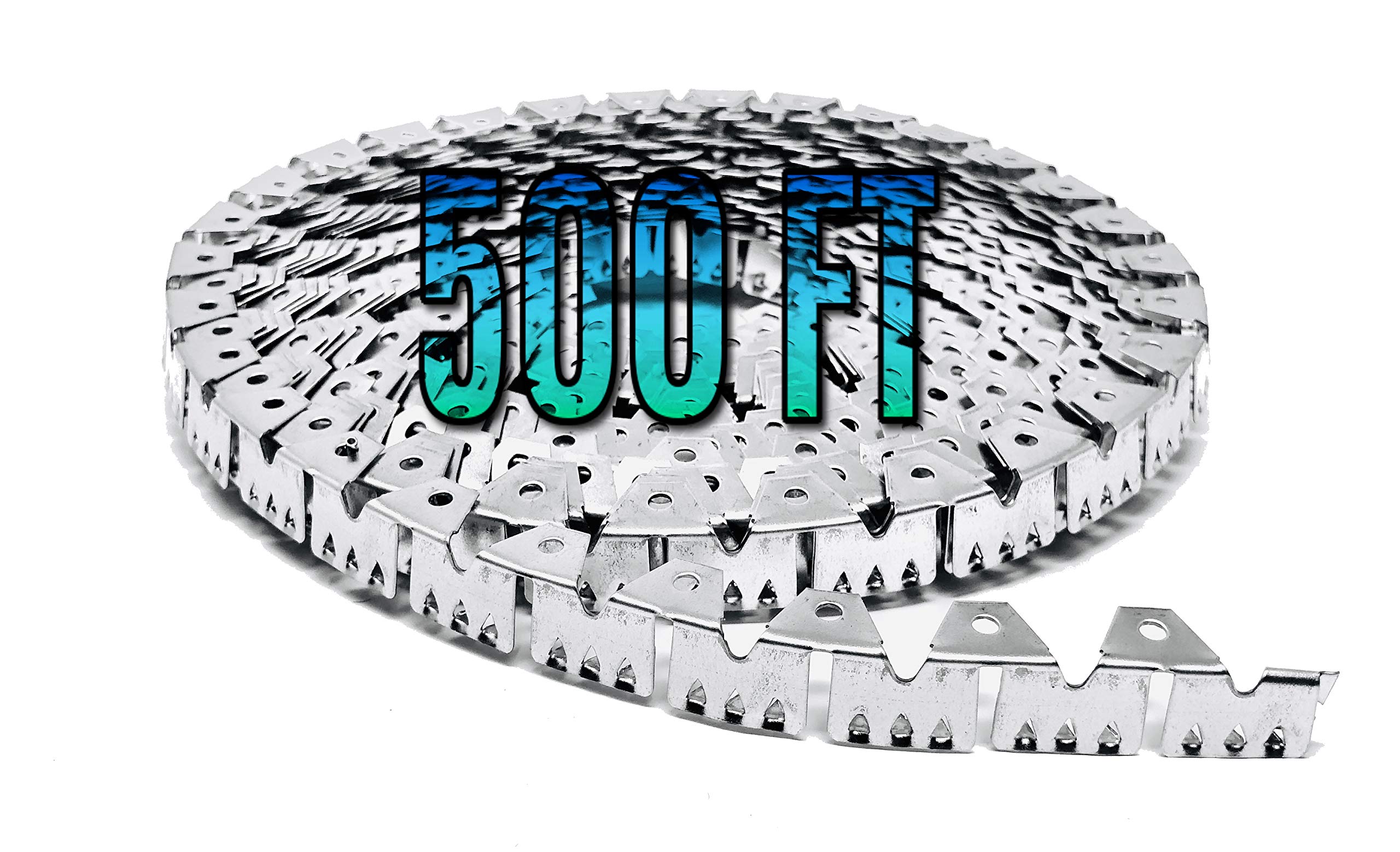 DMSE Flex Grip Curve Ease Flexible Metal Track Strip Re-Upholstery Fabric Chairs Supplies Furniture, Sofa 3 Tooth Multiple Lengths (500FT - 166.66 Yds)