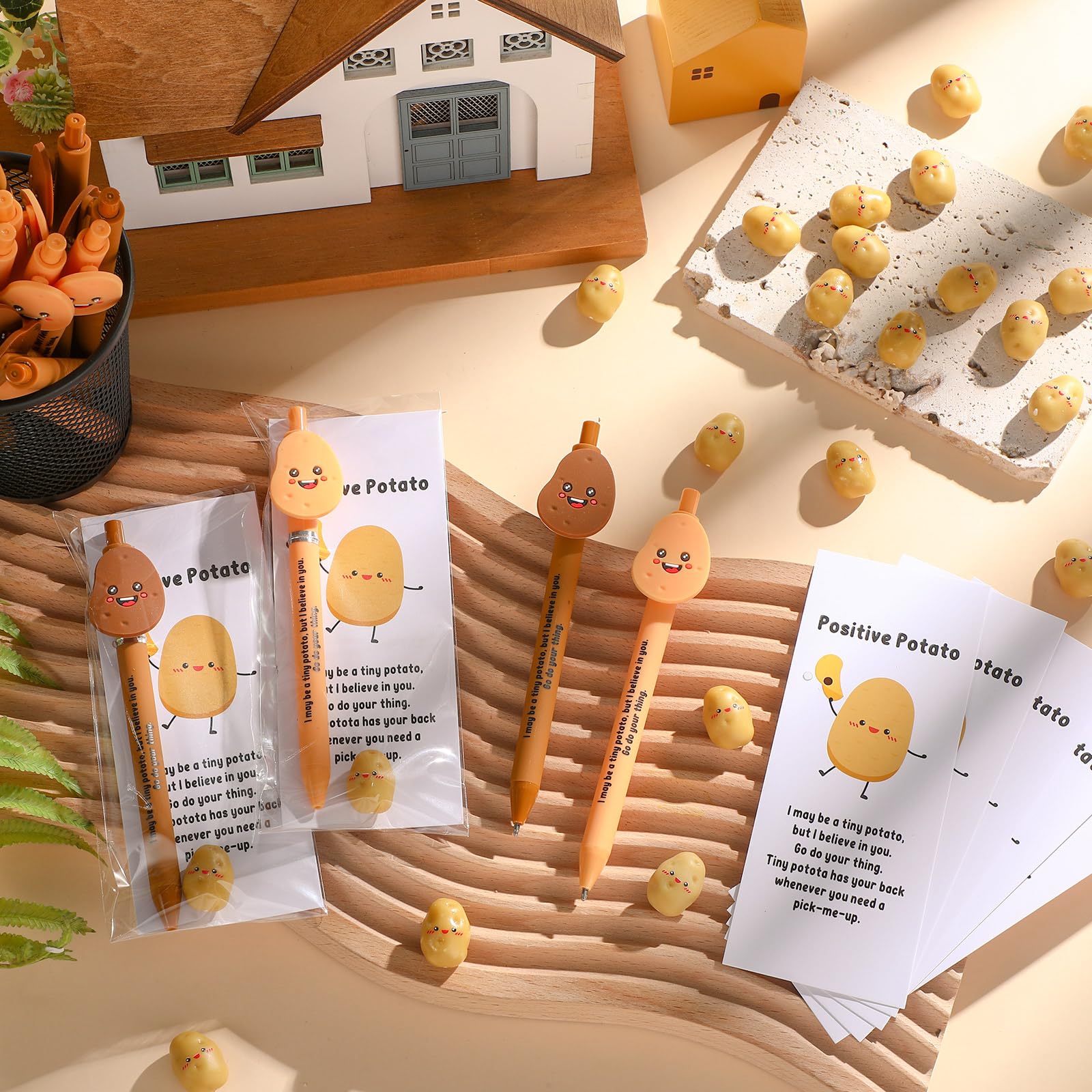 Saygloss - Juego De 24 Regalos Inspiradores De Patatas A Granel, Veterinario, Semana Tecnológica, Regalos De Agradecimiento Para Empleados, Bolígrafo Motivacional, Positivo, Tarjeta De Agradecimiento