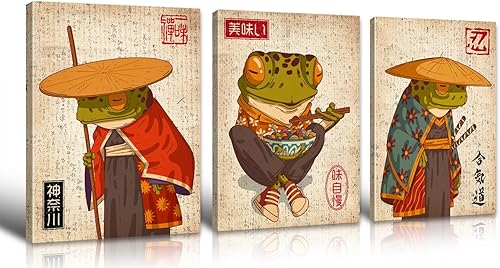 Miniatura 7 de BLINFEIRU Juego de 3 arte de pared botánico verde esmeralda, impresiones en lienzo de hojas de plátano tropicales, imágenes enmarcadas de plantas