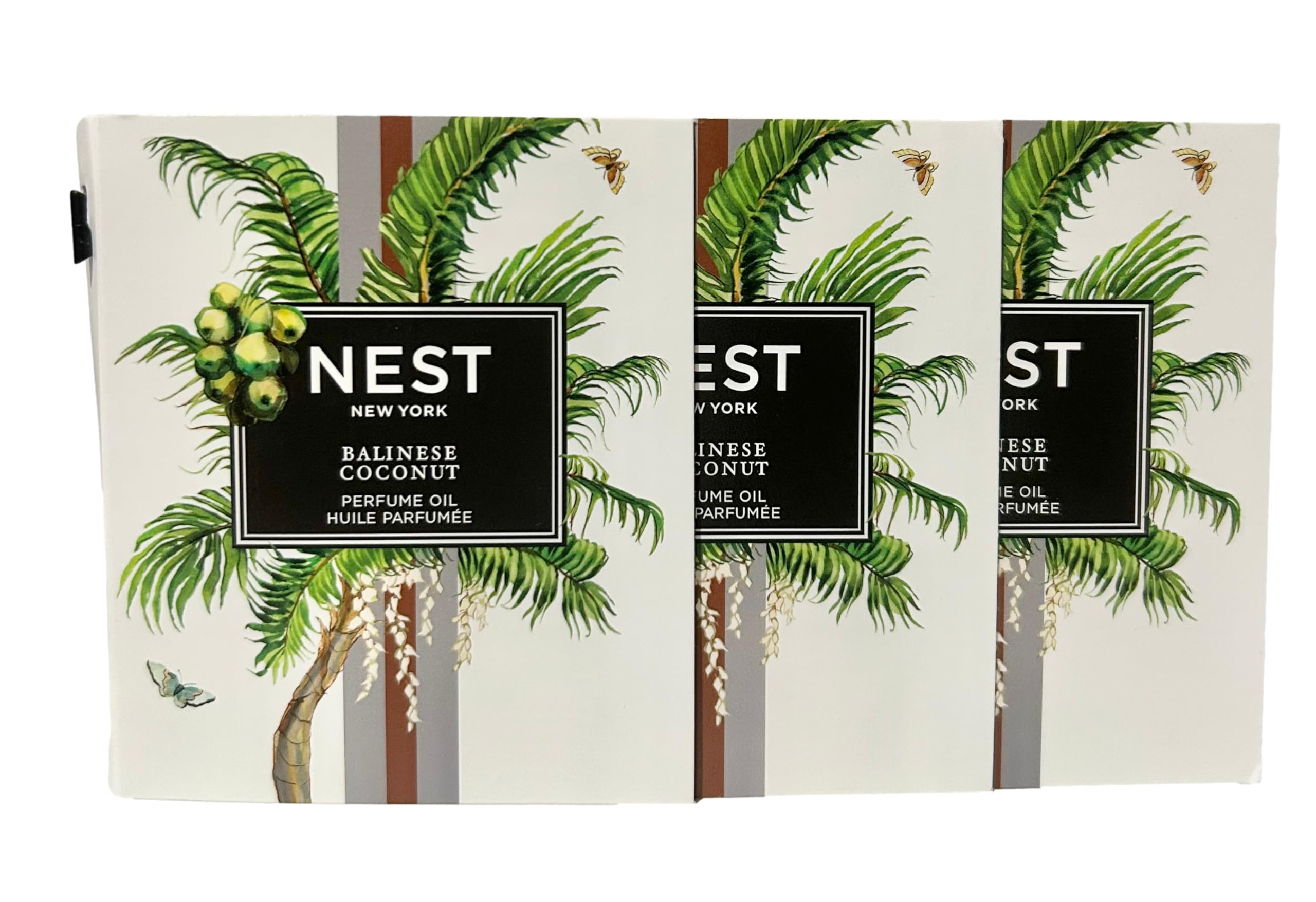 NEST Balinese Coconut Sample Perfume Oil Parfum 1.5 ml / 0.05 fl.oz - Vial SPLASH ON/DABBER Set of 3 Vials (3543)