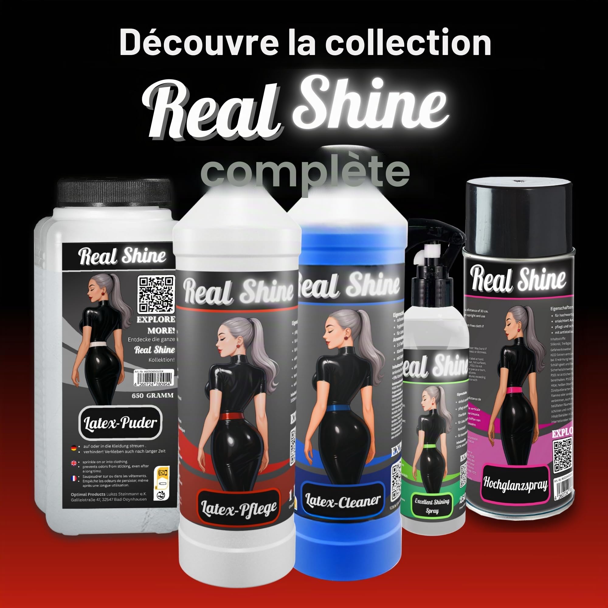 Optimal Products die bessere Lösung Produit d'entretien pour latex 1 l + 1 litre de nettoyant pour latex
