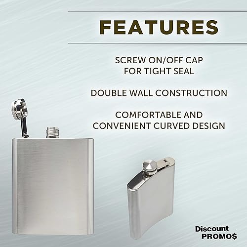 Miniatura 3 de Murano - Juego de 10 frascos de acero inoxidable de 6 onzas, paquete a granel, tapa de rosca, ideal para regalos de fiesta de boda, regalos de