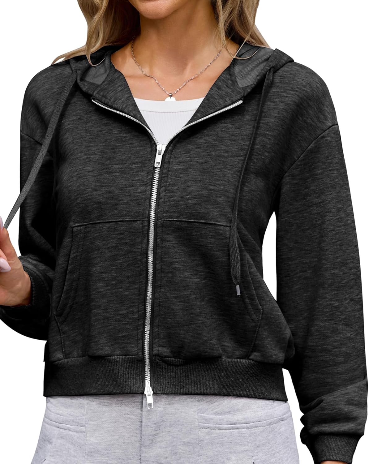 Gardenwed Womens Zip Up Hoodies Oversized Sweatshirts Fall Winter Fashion Outfits Casual Jackets 2025 pink Small