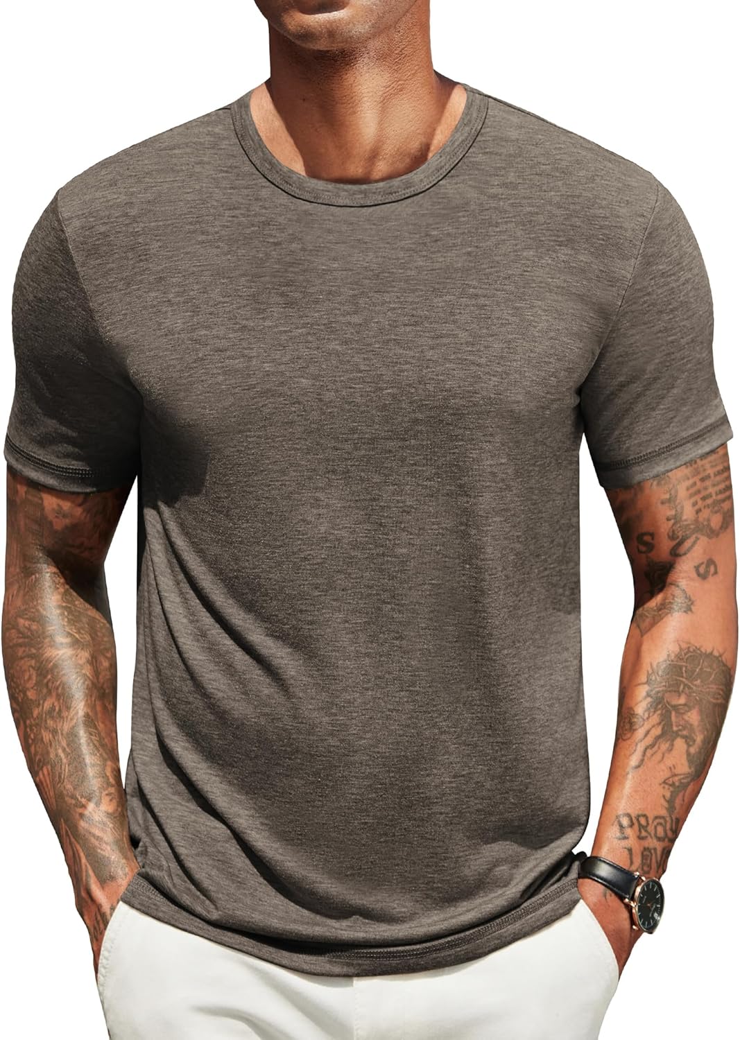 COOFANDY Men's T Shirts Short Sleeve Soft Crew Neck Lightweight Tee Shirts Casual Summer Basic Tops