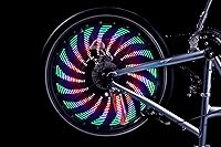 Vista 4 de 32 luces LED para radios – 30 patrones intermitentes de color cambian automáticamente, luces de bicicleta de fácil montaje en radios de rueda