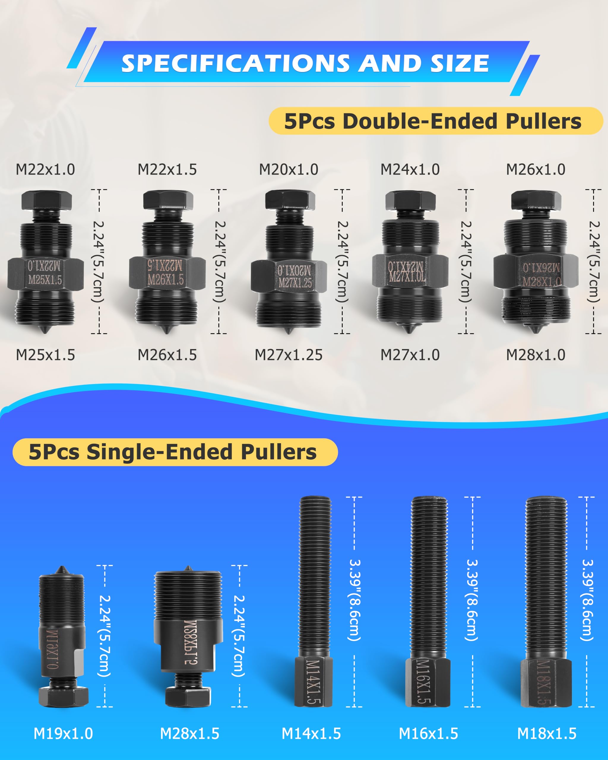 DAYUAN Extracteur de volant d'inertie de moto compatible avec Yamaha, Kawasaki, Honda, Suzuki, lot de 10 pièces avec étui