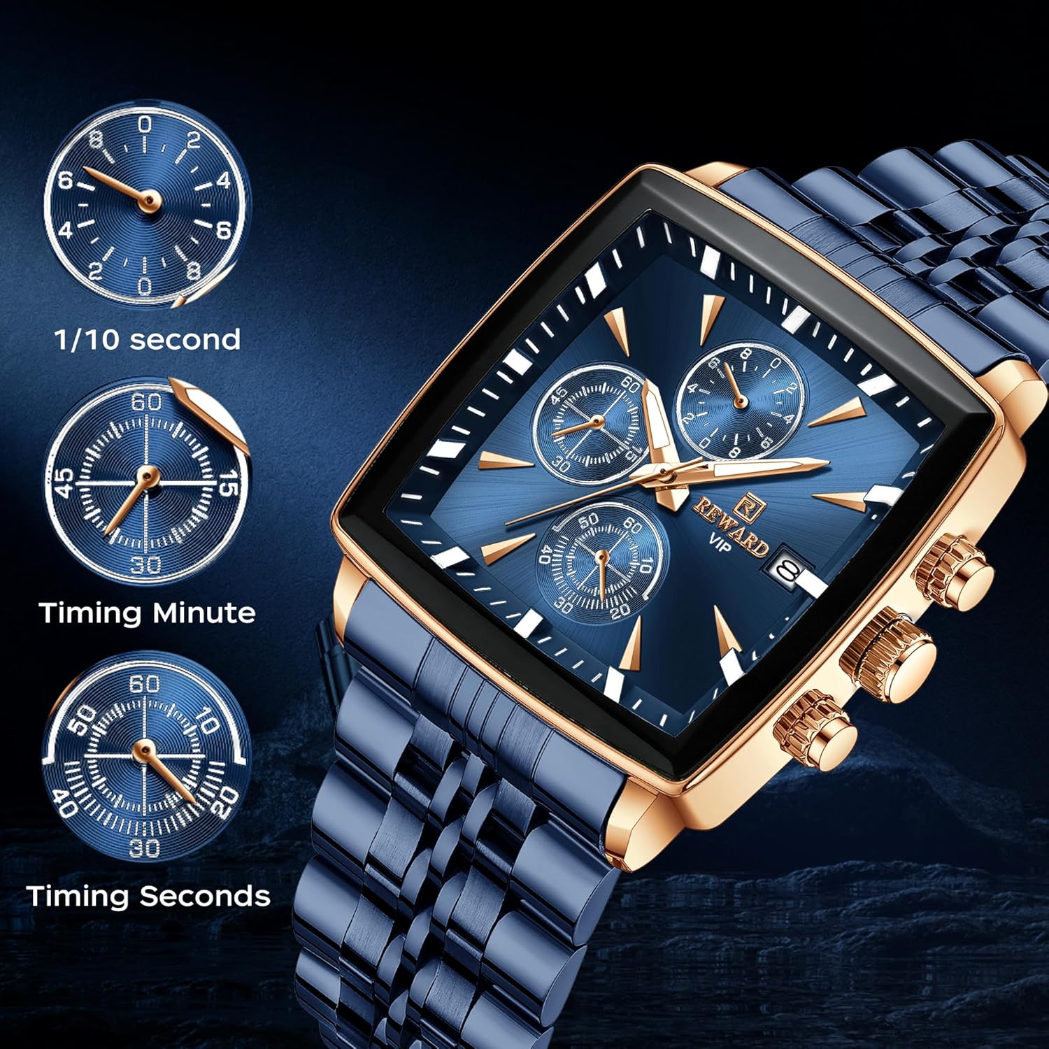 FORSINING Mens Watches for Business Dress Analog Quartz Waterproof Wrist Watch for Men Multifunction Chronograph Watch for Men - Image 7