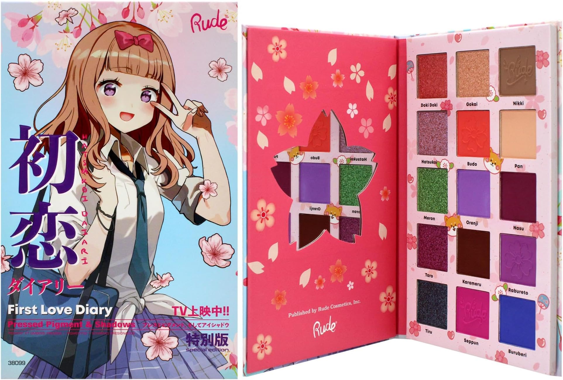 – RUDE Manga Collection Pressed Pigments & Shadows - First Love Diary