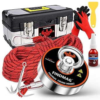 FINDMAG 700 LBS Magnet Fishing, 2.95 Inch Strong Fishing Magnet Kit