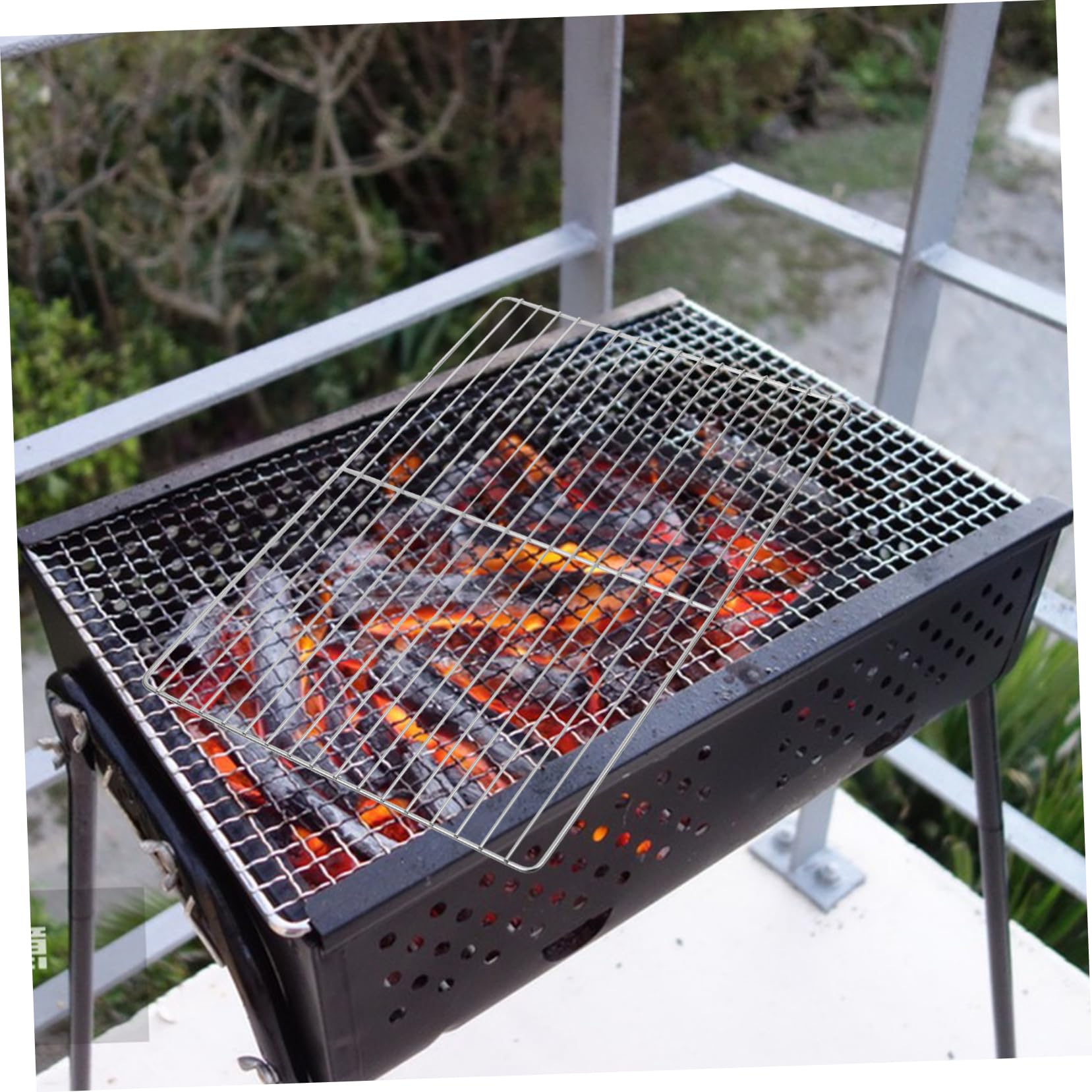 Abaodam Griglia Facile da Pulire in Acciaio Inossidabile Argento per Barbecue Rete Antiaderente per Festa Estiva e Campeggio All'aperto