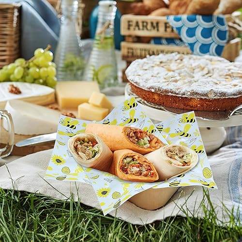 Miniatura 5 de 100 hojas de papel de cera para alimentos rookea Flower Deli papel de envoltura de papel para sándwiches de dulces, galletas, envolturas