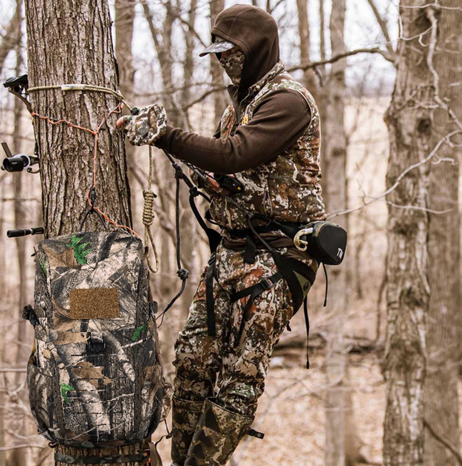 Jagd-Rucksack, wasserdicht, Camouflage, Jagdrucksack mit Regenschutz