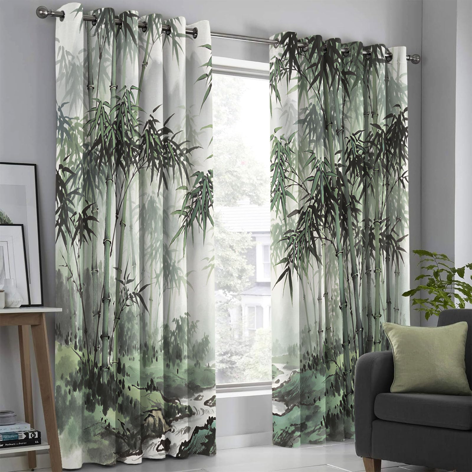 Rideaux paysage traditionnel forêt de bambous pour créer une ambiance zen de chambre