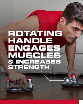 Perfect Pushup Elite - Rotating Handle Design with Steel Ball Bearings for Smooth, Effortless Handle Rotation - Ergonomic Grips, 8 Base & Textured, Non-Slip Bottom Treads - Supports up to 400lbs