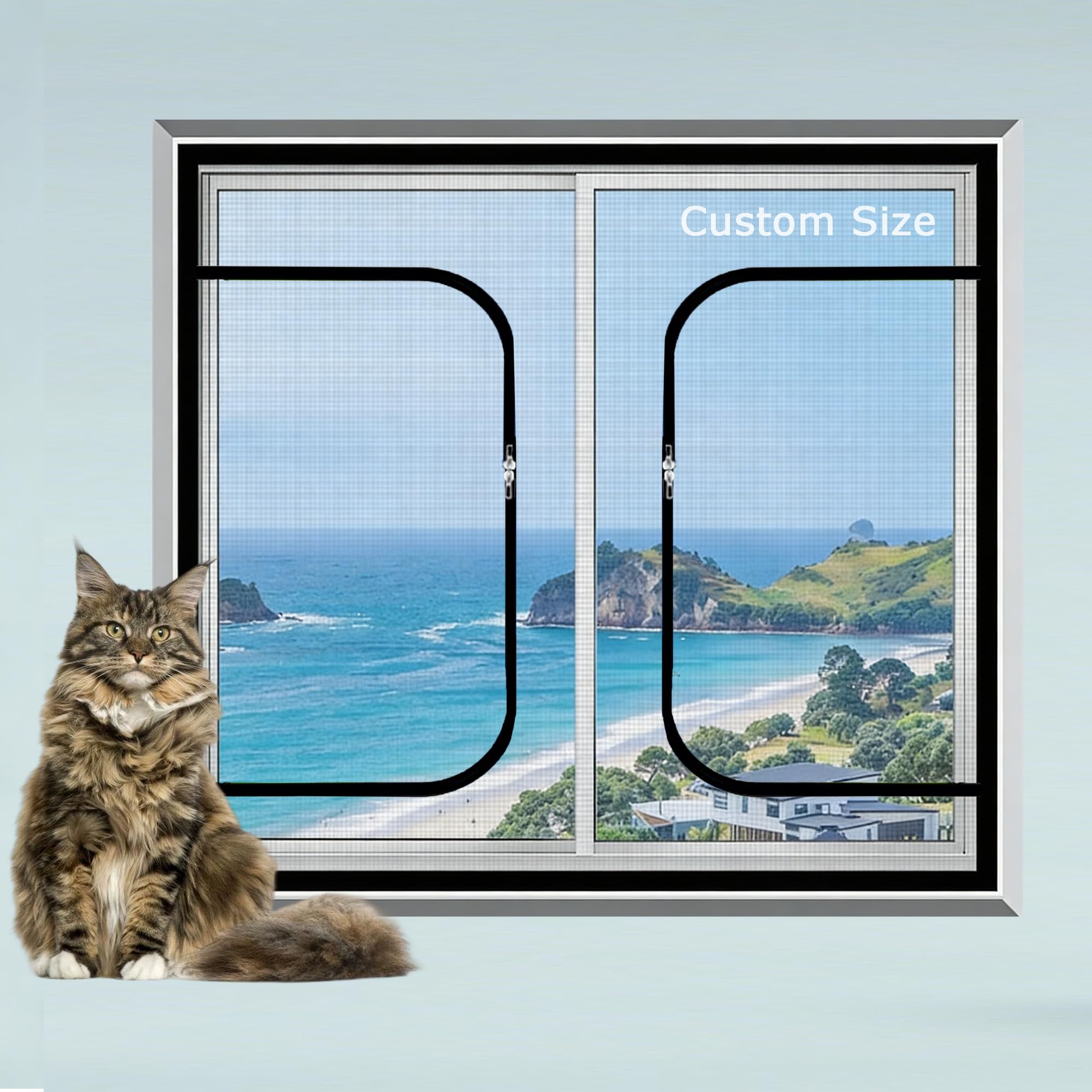Hruile White Sticky Tape, White Mesh Custom Size Window Screen Mesh, Anti-Mosquito Insect Window Net Fly Screen, Cat Pet Protection Safety Netting, Self-Adhesive Mesh For Balcony, Patio, Home Use