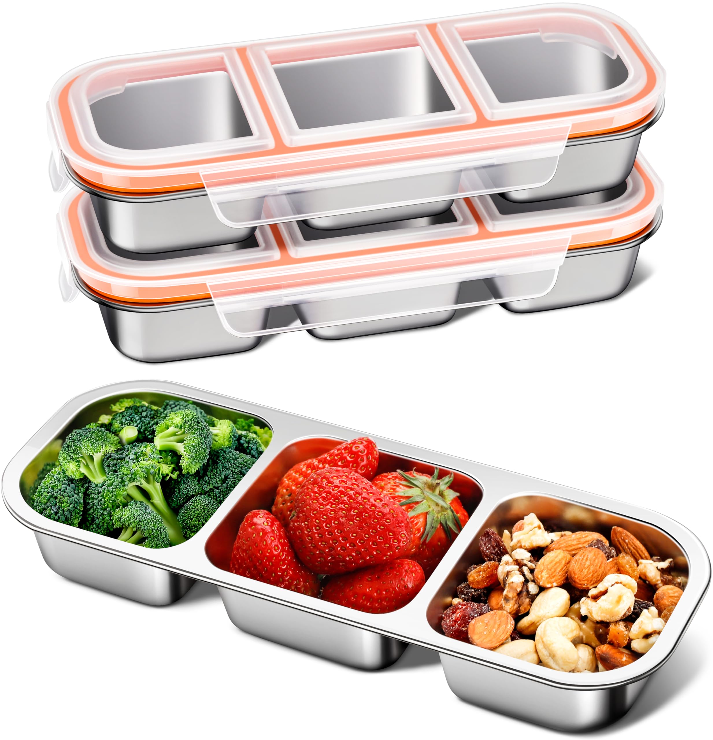 Amazon.com: KTKUDY 3 Pack Stainless Steel Snack Containers for