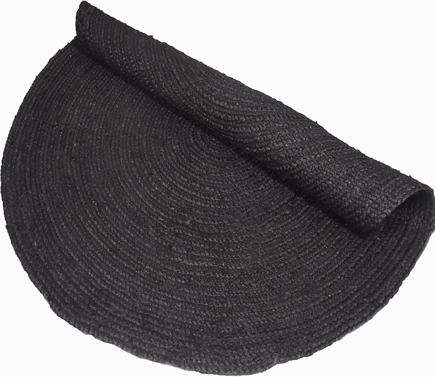 Handwoven Black Jute Area Rug 13 Foot Round Jute Solid Rug Thick 0.27" Eco Friendly Rugs for Bedroom - Kitchen - Living Room Farmhouse Decorative Floor Indian Home Décor