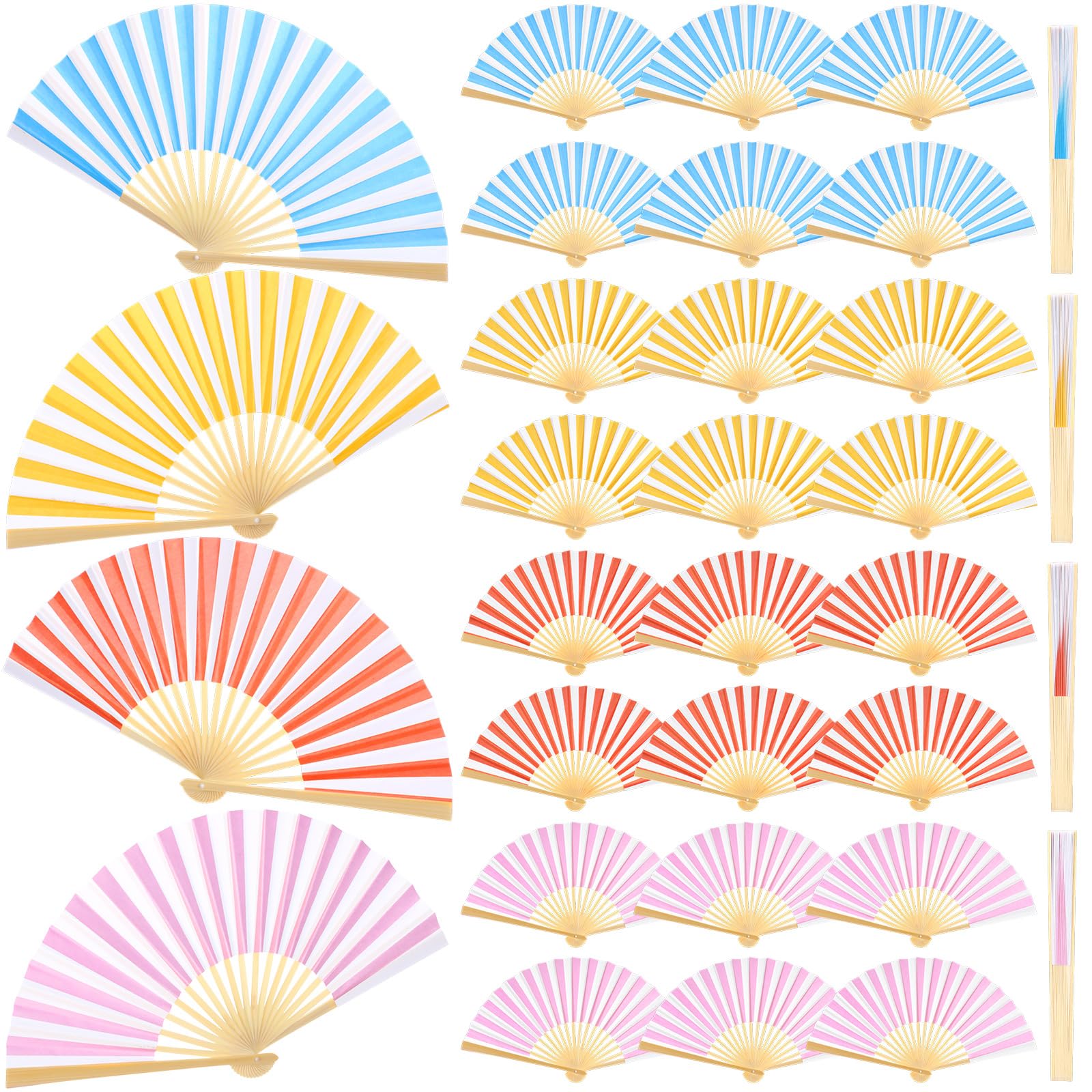 Mehrfarbiger Faltfächer aus chinesischem Papier, faltbar, für Frauen, bunte Papierfächer, dekorative Hände, Fächer für Frauen, Hochzeit, Kirche, Party, Gastgeschenke, Heimdekoration, Geschenk