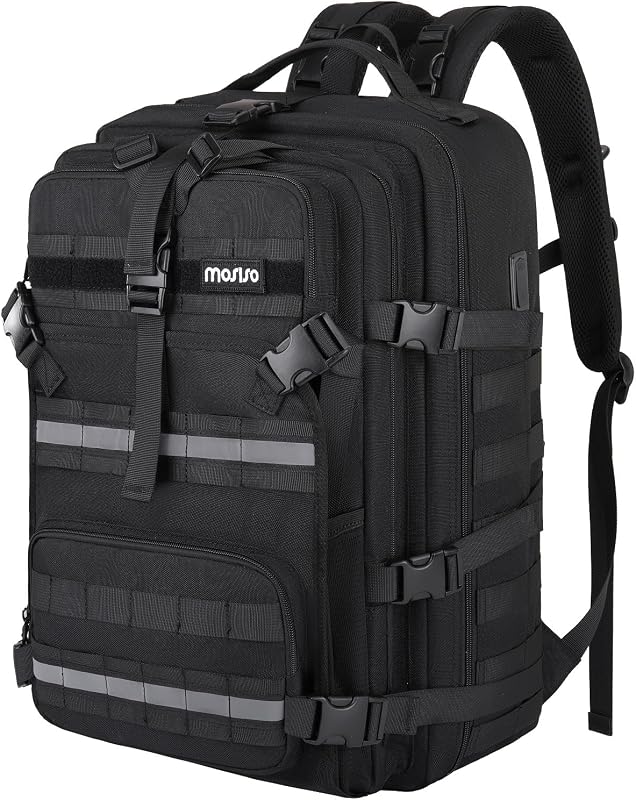 MOSISO Large Capacity Expandable Motorcycle Helmet Backpack for Men, Black