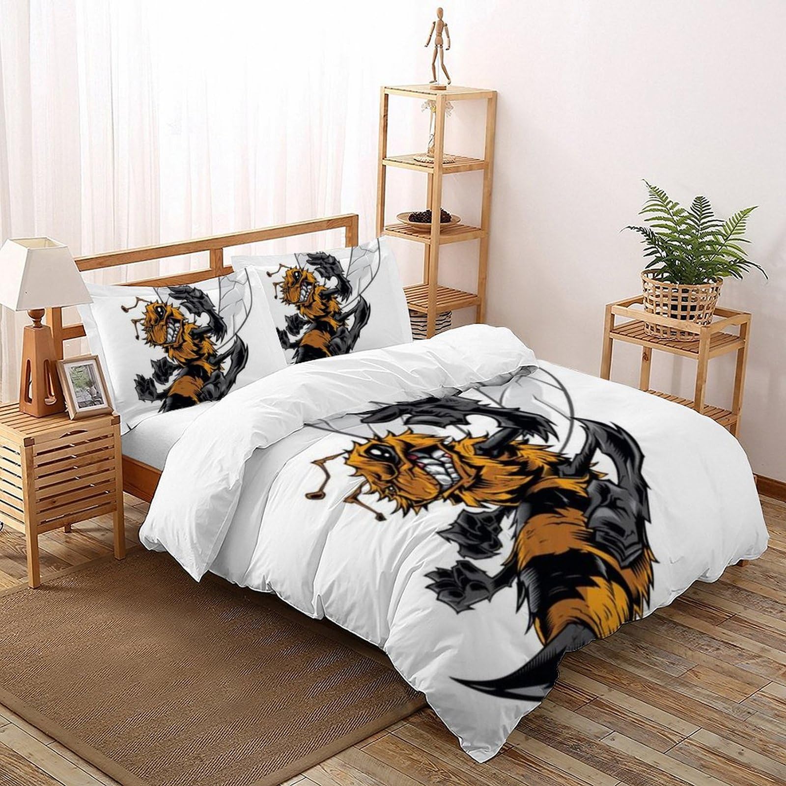 Housse de couette imprimé 3D microfibre thermorégulatrice Les Abeilles Literie