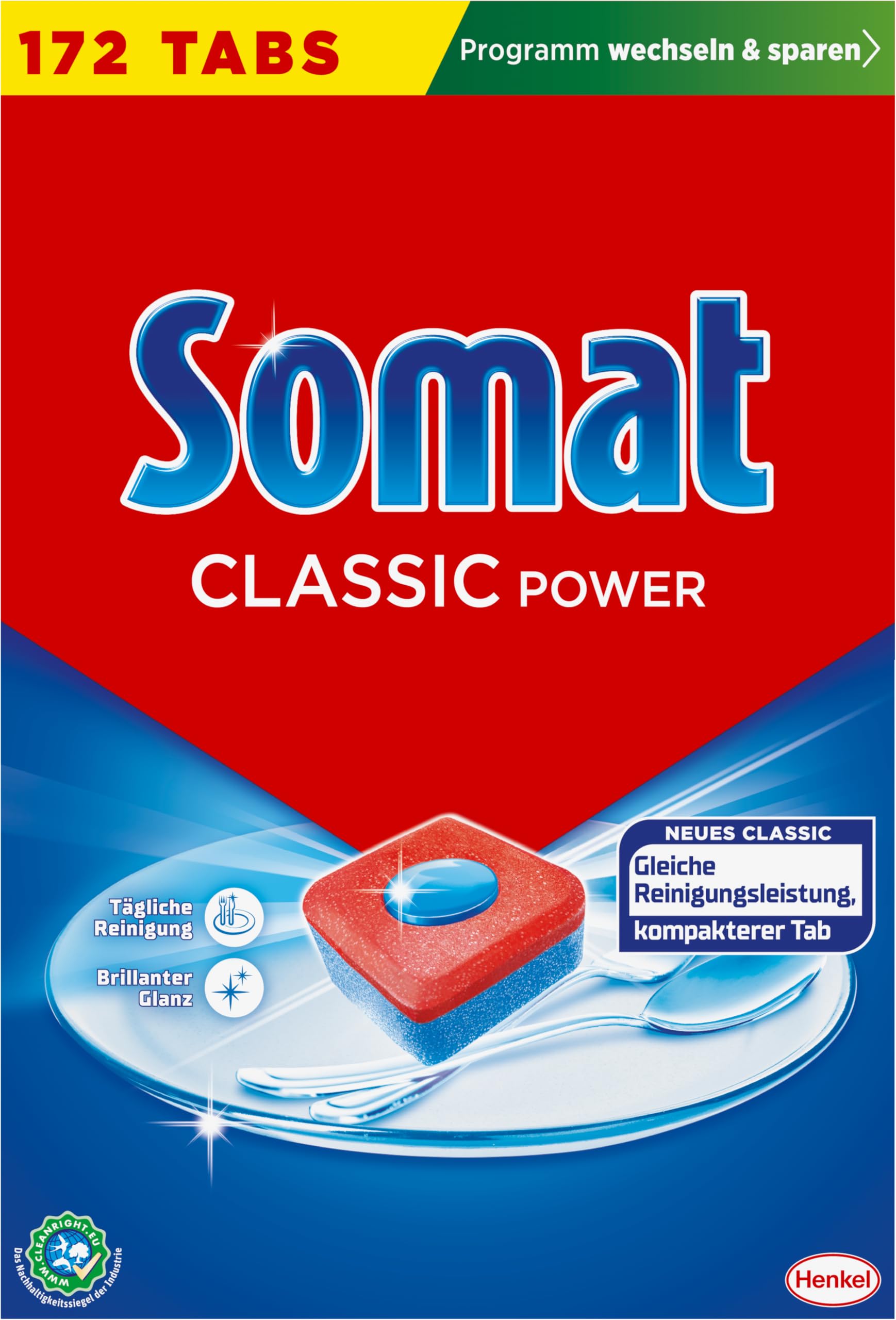 Somat Classic Power kompakte Spülmaschinentabs (172 Tabs), Geschirrspültabs – Ansicht 2