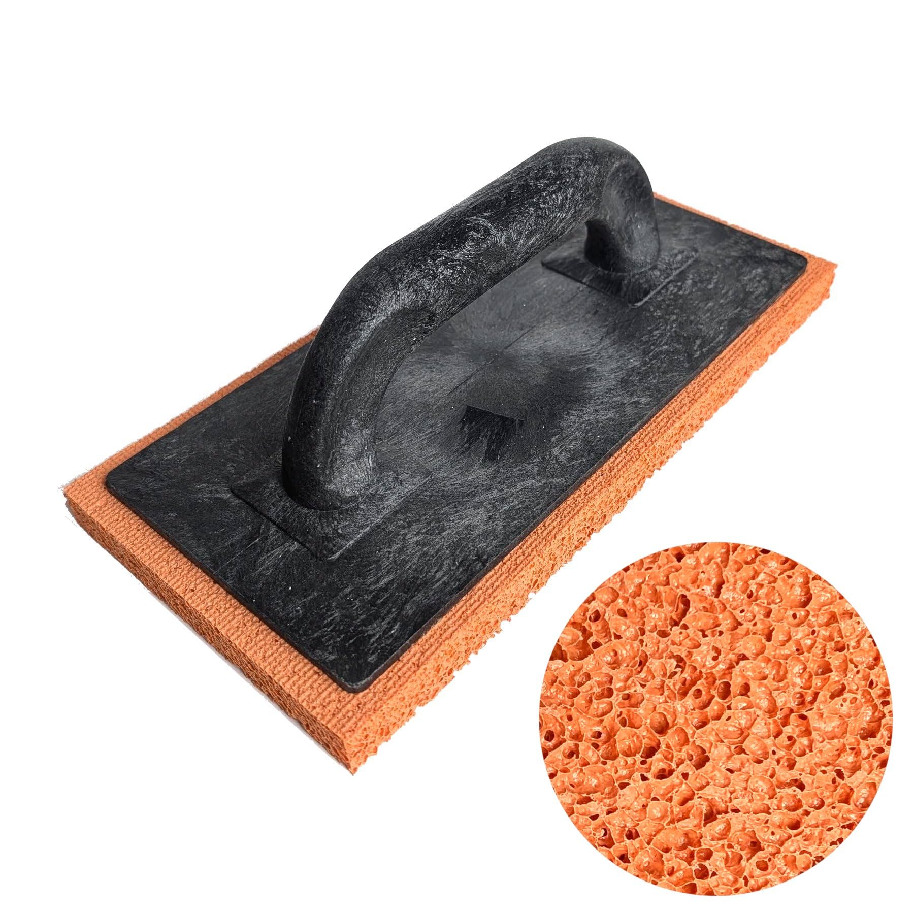 2 x Orange Gummischwamm Schwimmer 280 x 140 x 18 mm Gummi mittlere grobe Textur Schwamm Verputzen Rendering Skimming (2)