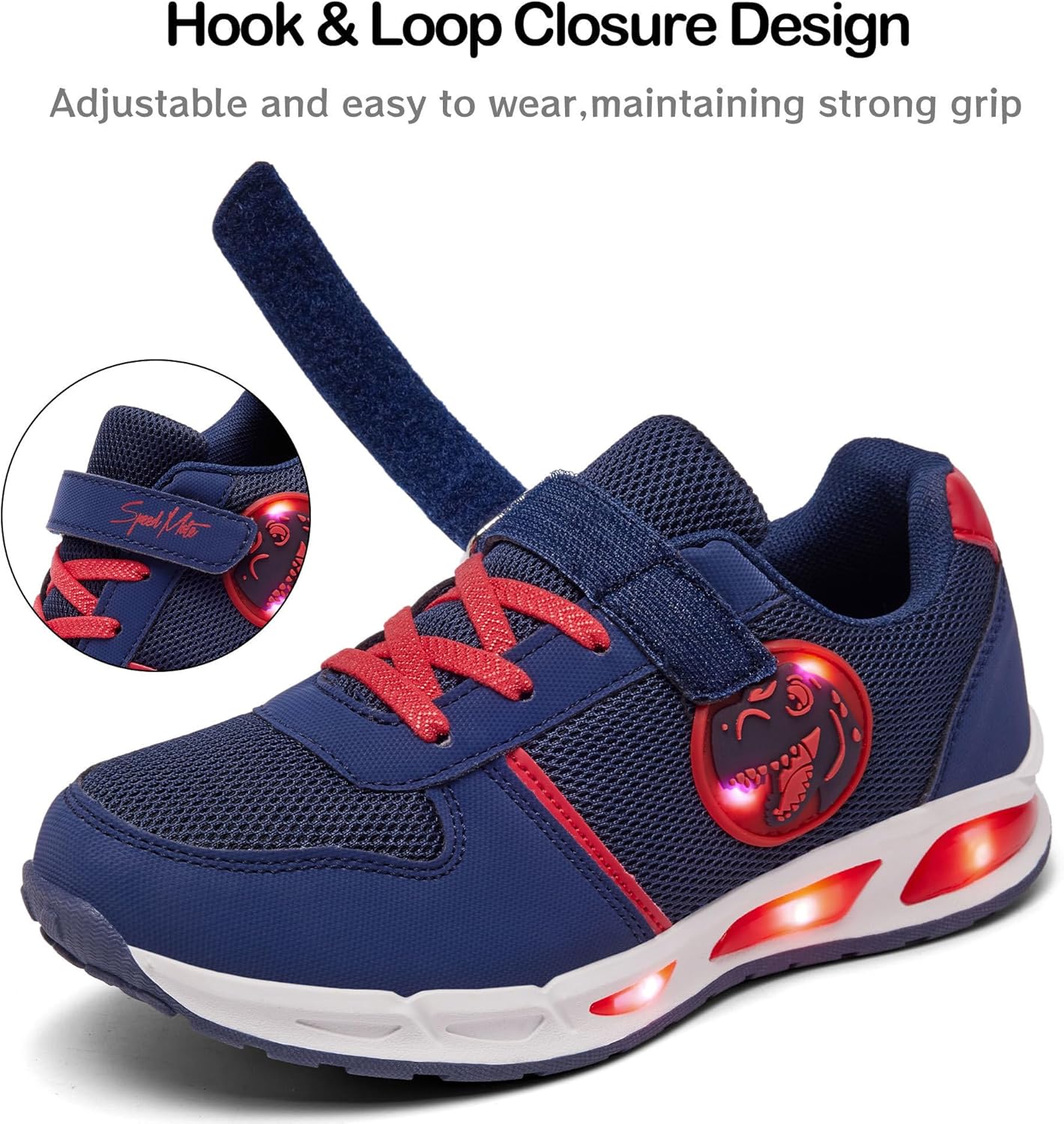 Toddler Light Up Shoes Boys Girls Breathable LED Glowing Luminous Tennis Sneakers for Outdoor Sport(Little/Big Kid)