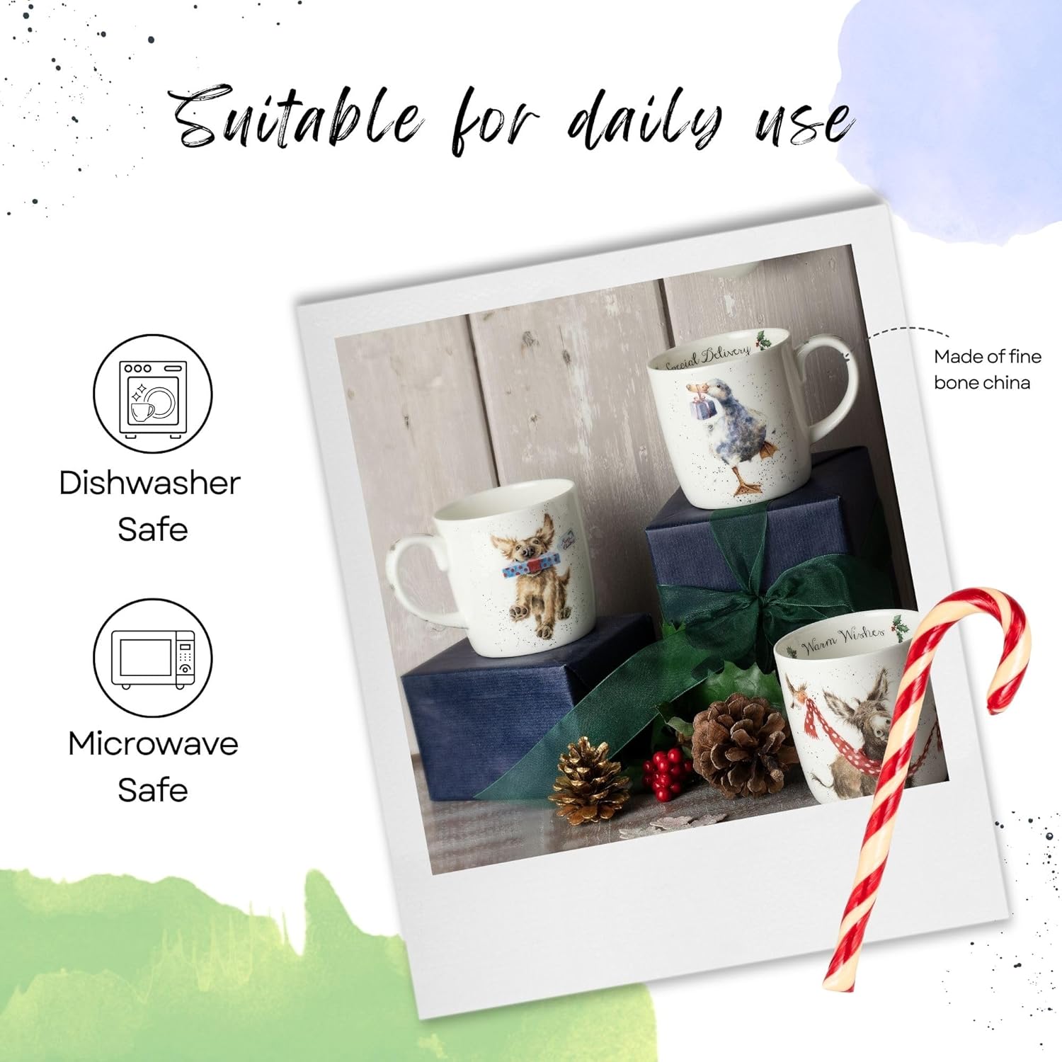 Spode Royal Worcester Wrendale Designs Special Delivery Mug | 14 Ounce Large Coffee Mug with Duck Design | Made from Fine Bone China | Microwave and Dishwasher Safe