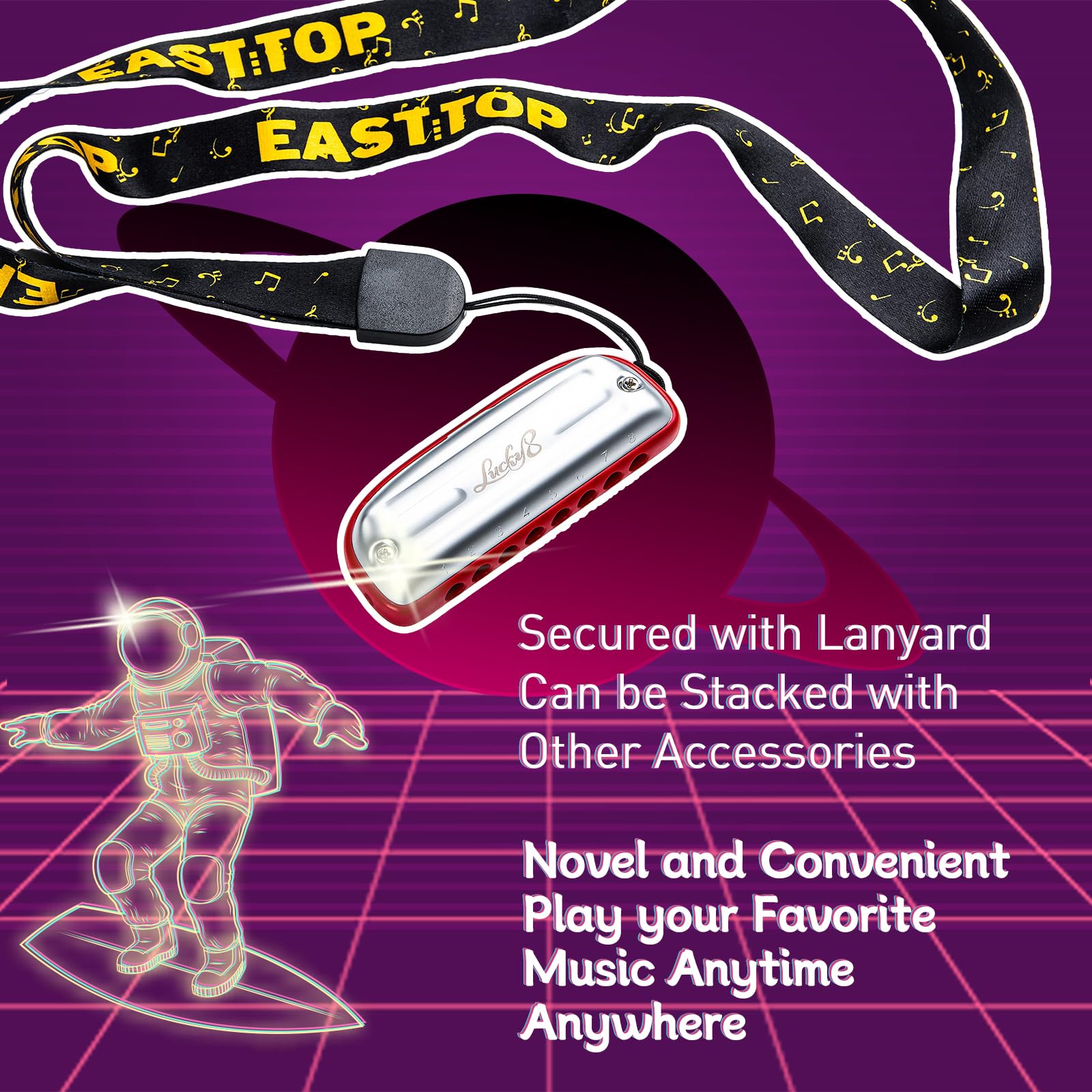 Amazon.com: East top Harmonica,8 Hole Blues Harmonica, C Key