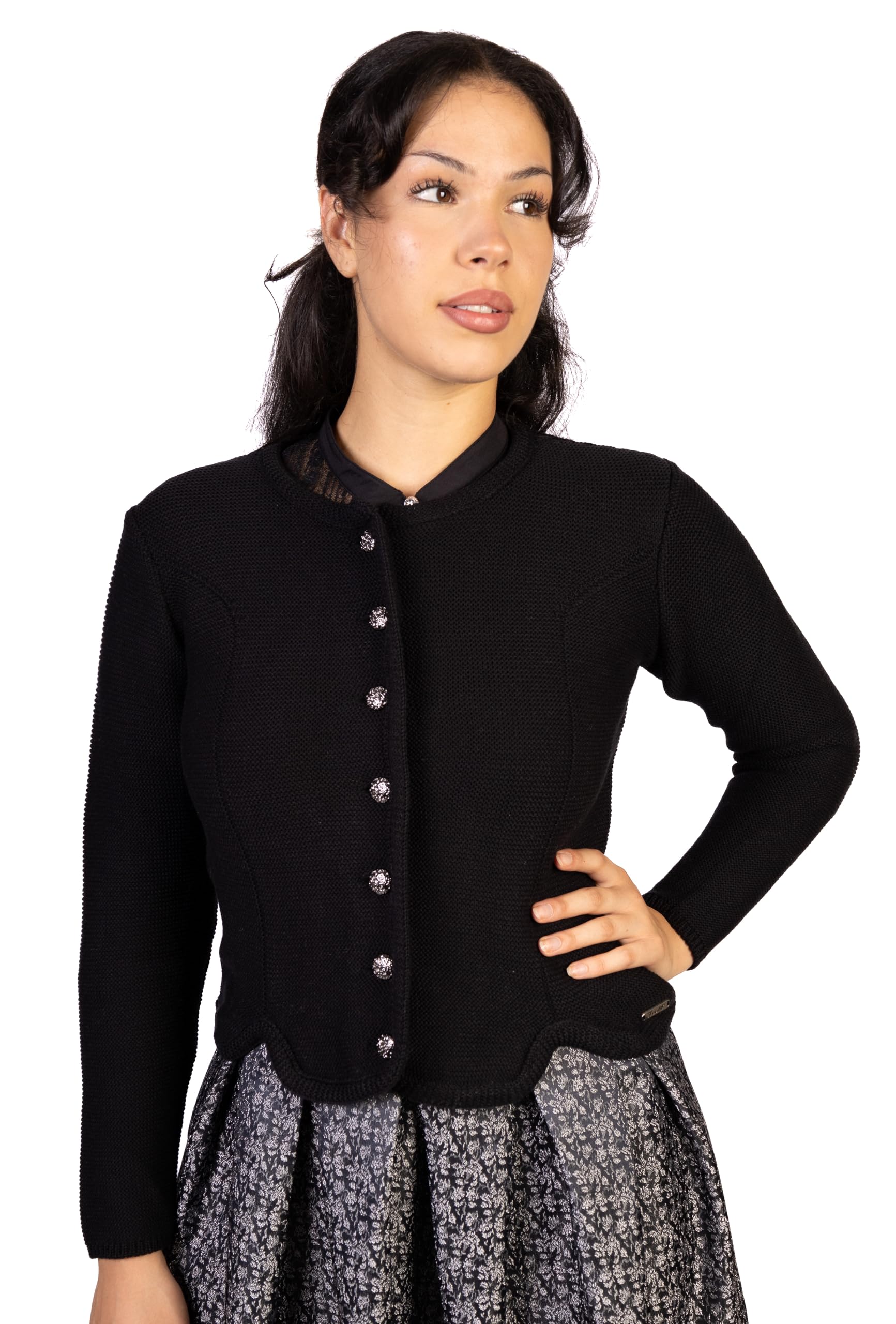 Trachtl Jacke - Trachtenjacke, Strickjacke in 4 Farben LiLa, Schwarz, Anthrazit, Weiß (Reinweiß) ORIGINAL TRACHTL Oktoberfest