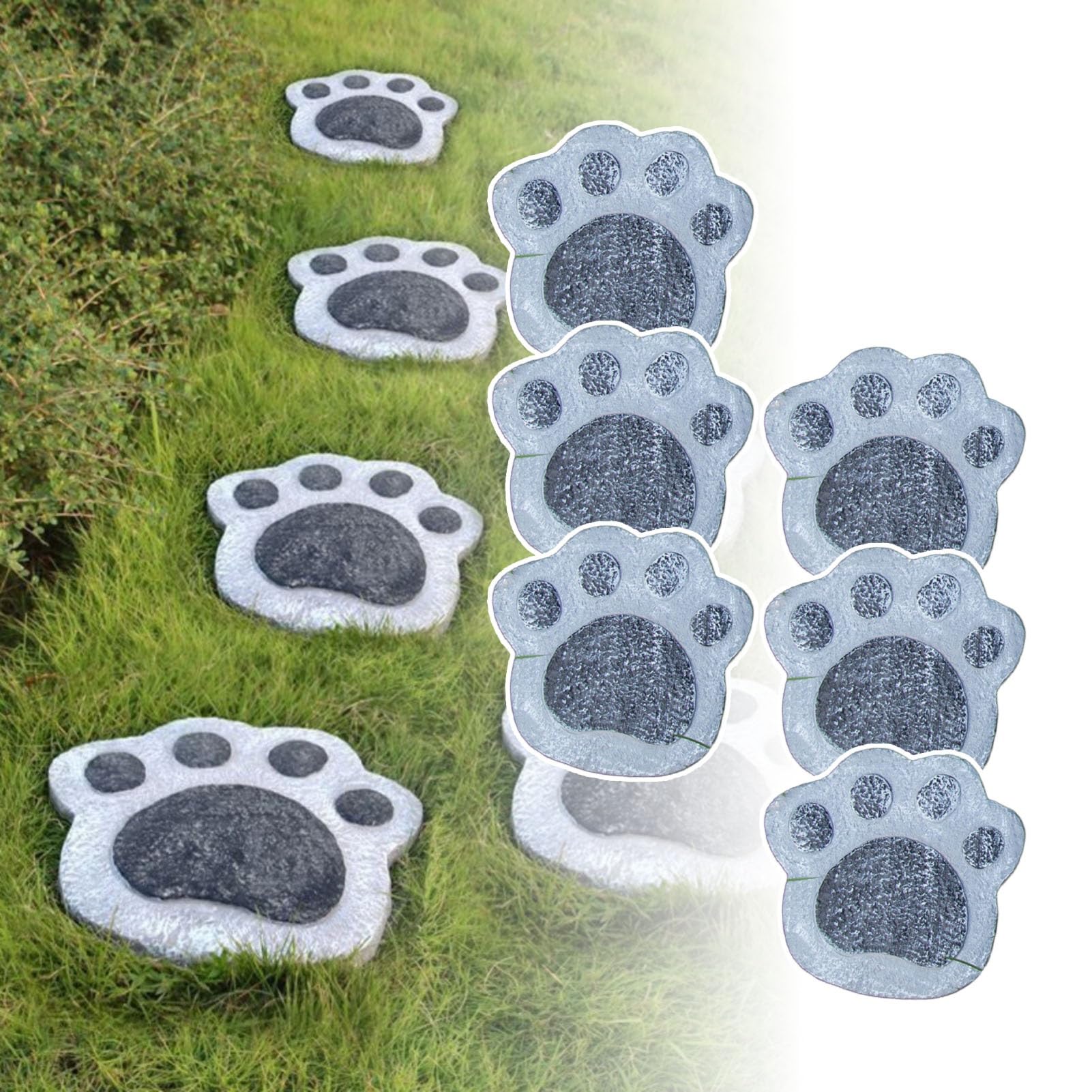 Żywe ścieżki zewnętrzne, brukowane, elementy zwierząt, żywiczna ścieżka, dekoracyjny kamień,Kamienie ogrodowe(6PCS)