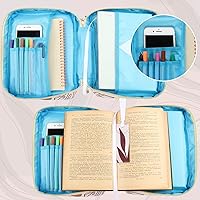 Vista 4 de Laumoi Funda para la Biblia para mujer, funda de Biblia floral de 10 pulgadas, bolsa protectora portátil para suministros de estudio bíblico, Varios