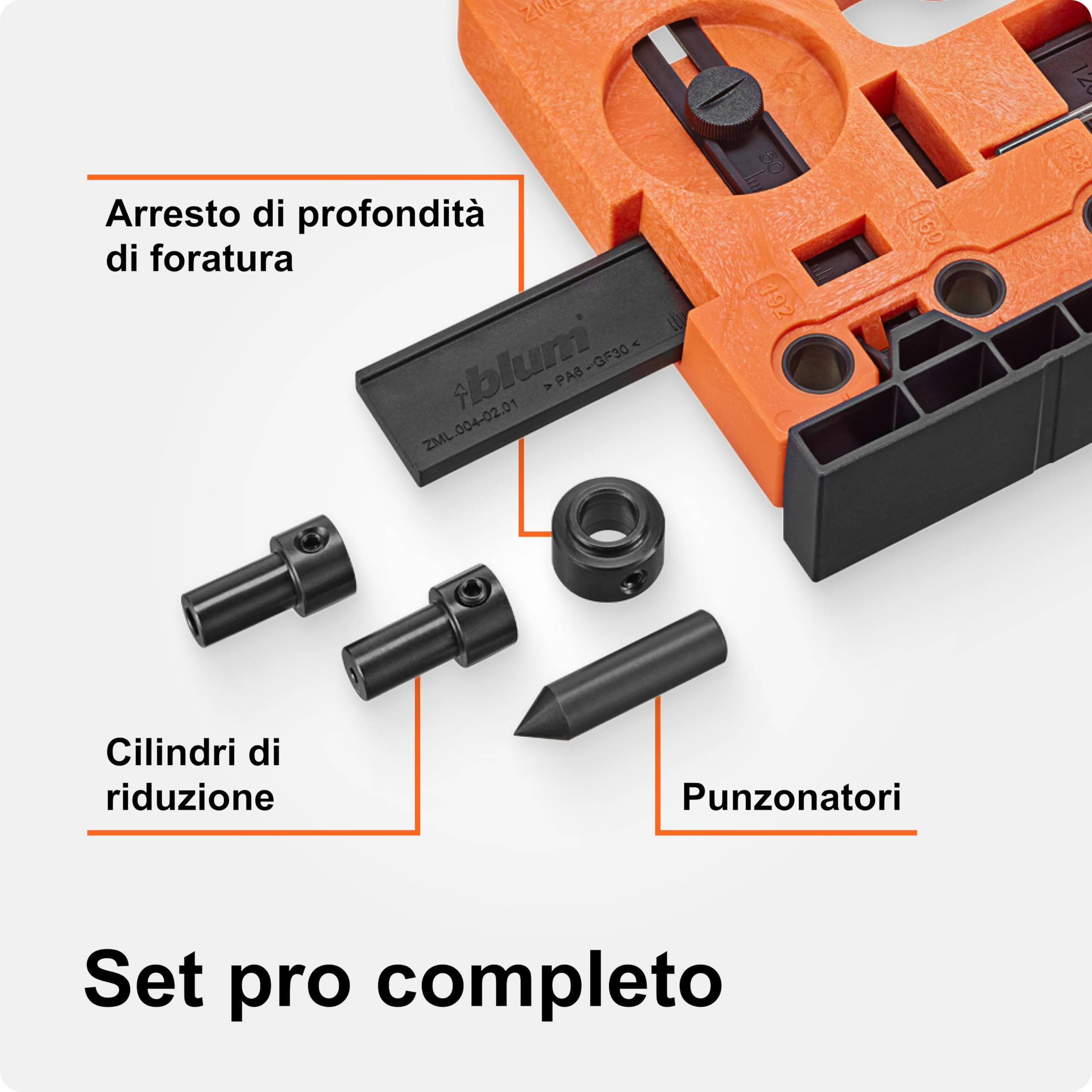 blum dima foratura universale | per sistemi box TANDEMBOX, METABOX, LEGRABOX e MERIVOBOX e ferramenta frontale AVENTOS I dima precisa per marcatura e pre-foratura ferramenta e cassetti