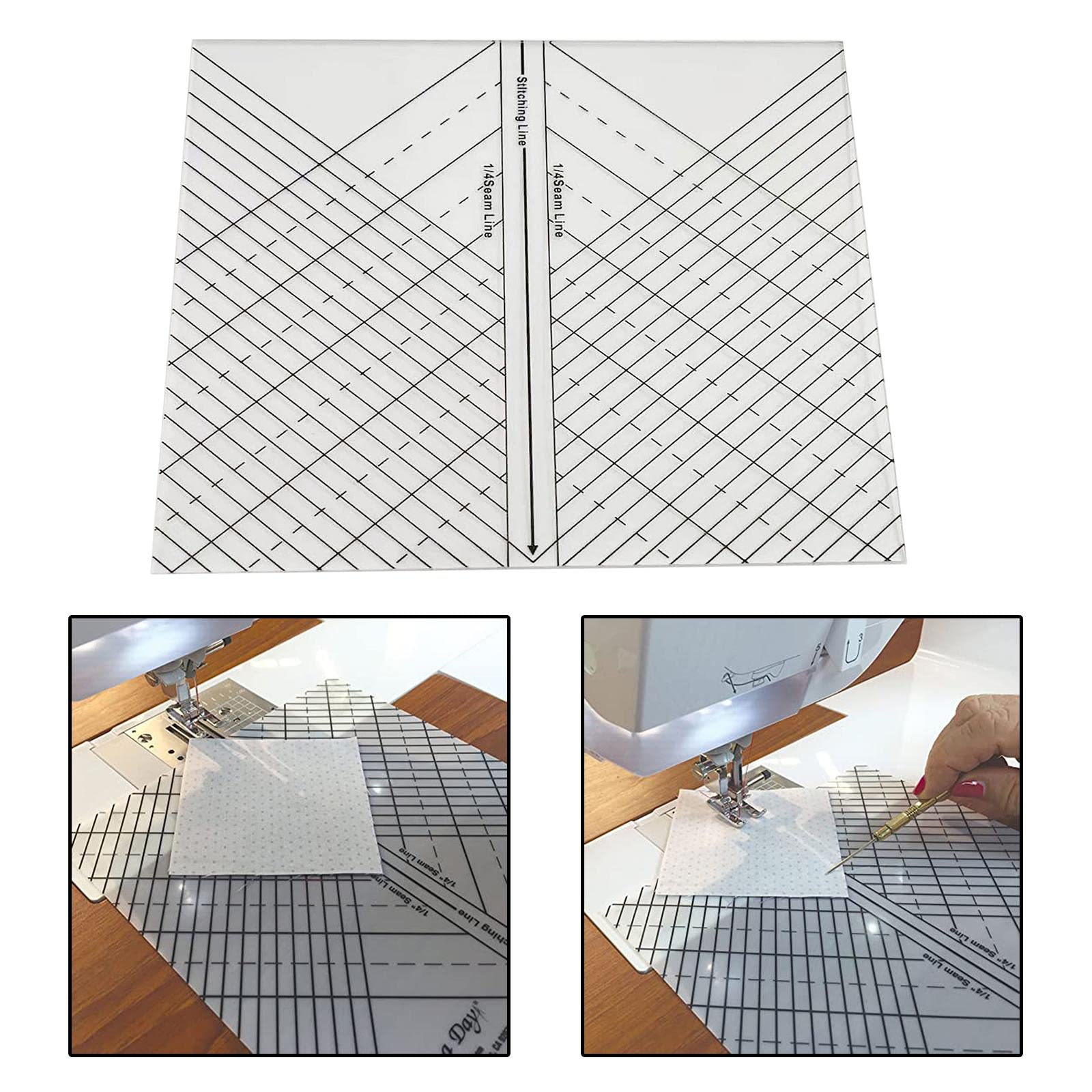 Set di 3 righelli dritti da sarta, per quilting e lavori all'uncinetto