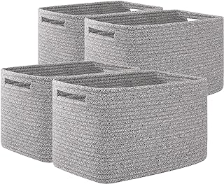 OIAHOMY 4 Pack Storage Baskets for Organizing, Cube Storage Bins for She...