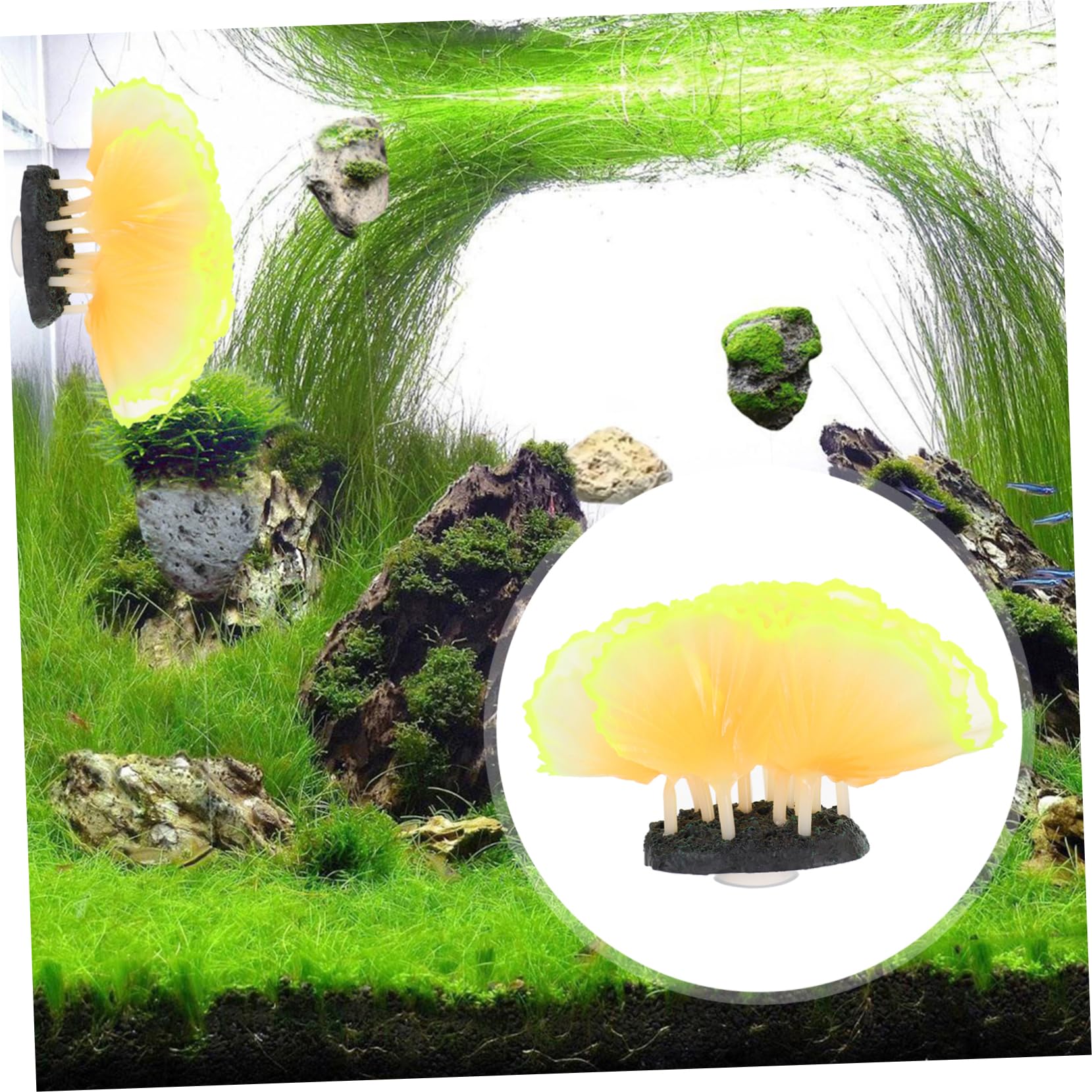 GRIRIW Fluorescence Coral Aquarium Ornament Lifelike Simulation Plant Decor for Fish Tank Landscape Accessory for Enhancing Aquatic Environments - Image 3