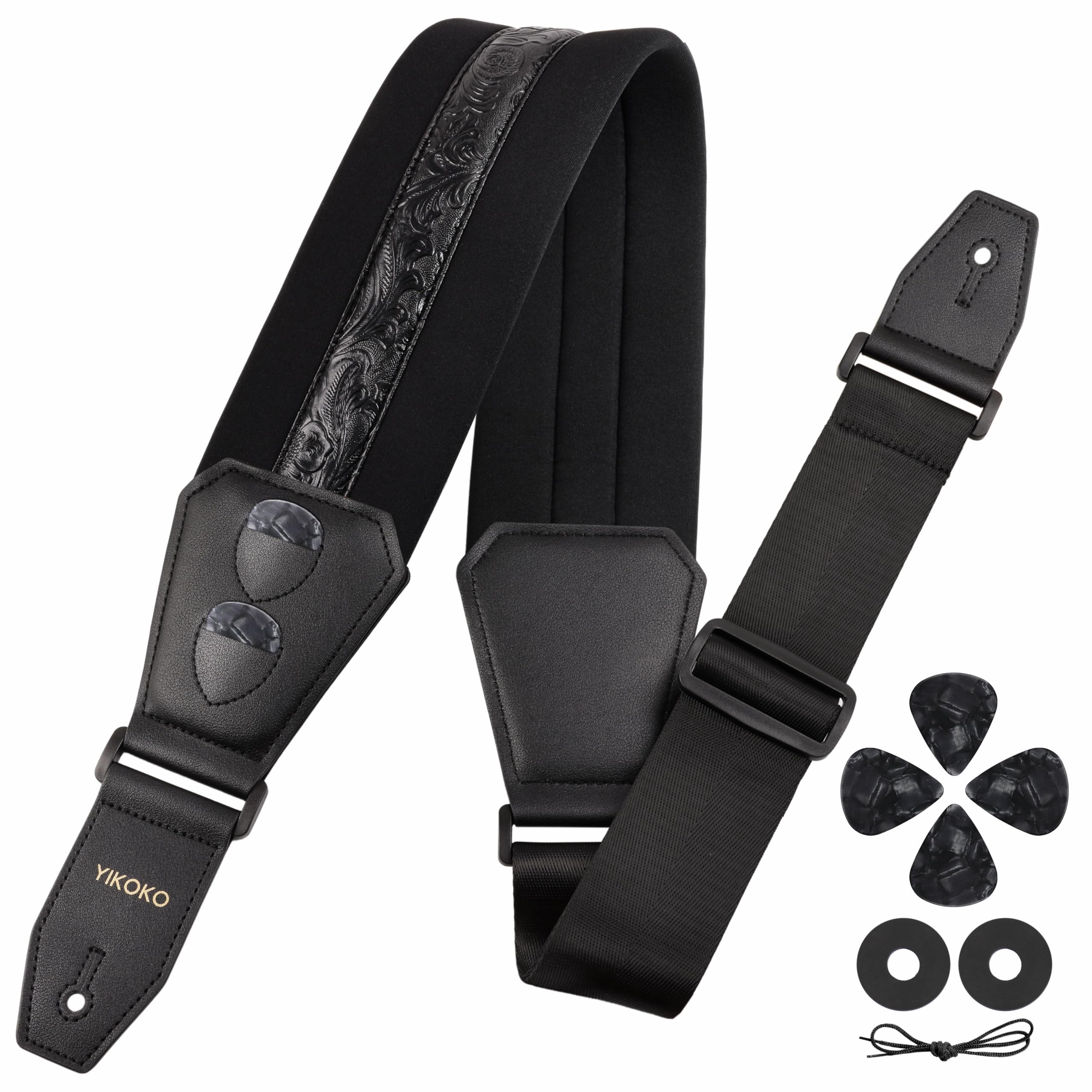 Bass Guitar Straps for Electric Guitar & Bass 3.6" Wide Padded Straps, Adjustable, Retro…