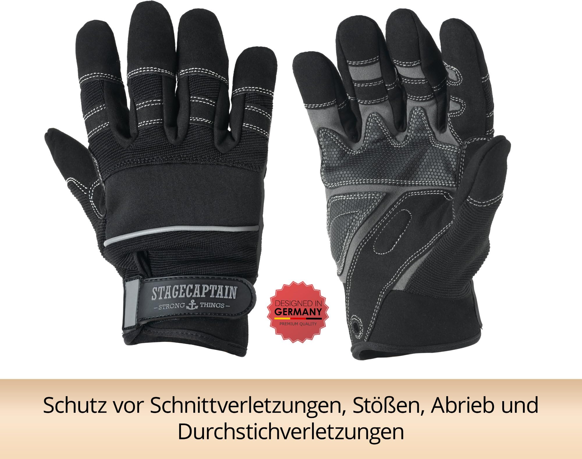 Stagecaptain Juego de 5 pares RGL-5F Rigger guantes de trabajo talla L