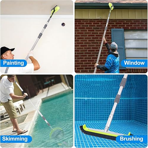 Miniatura 7 de Sepetrel Poste de Piscina - Poste Profesional Mejorado de 12 Pies Telescópico para Piscina con Puntas Roscadas, Postes Telescópicos Ajustables, para