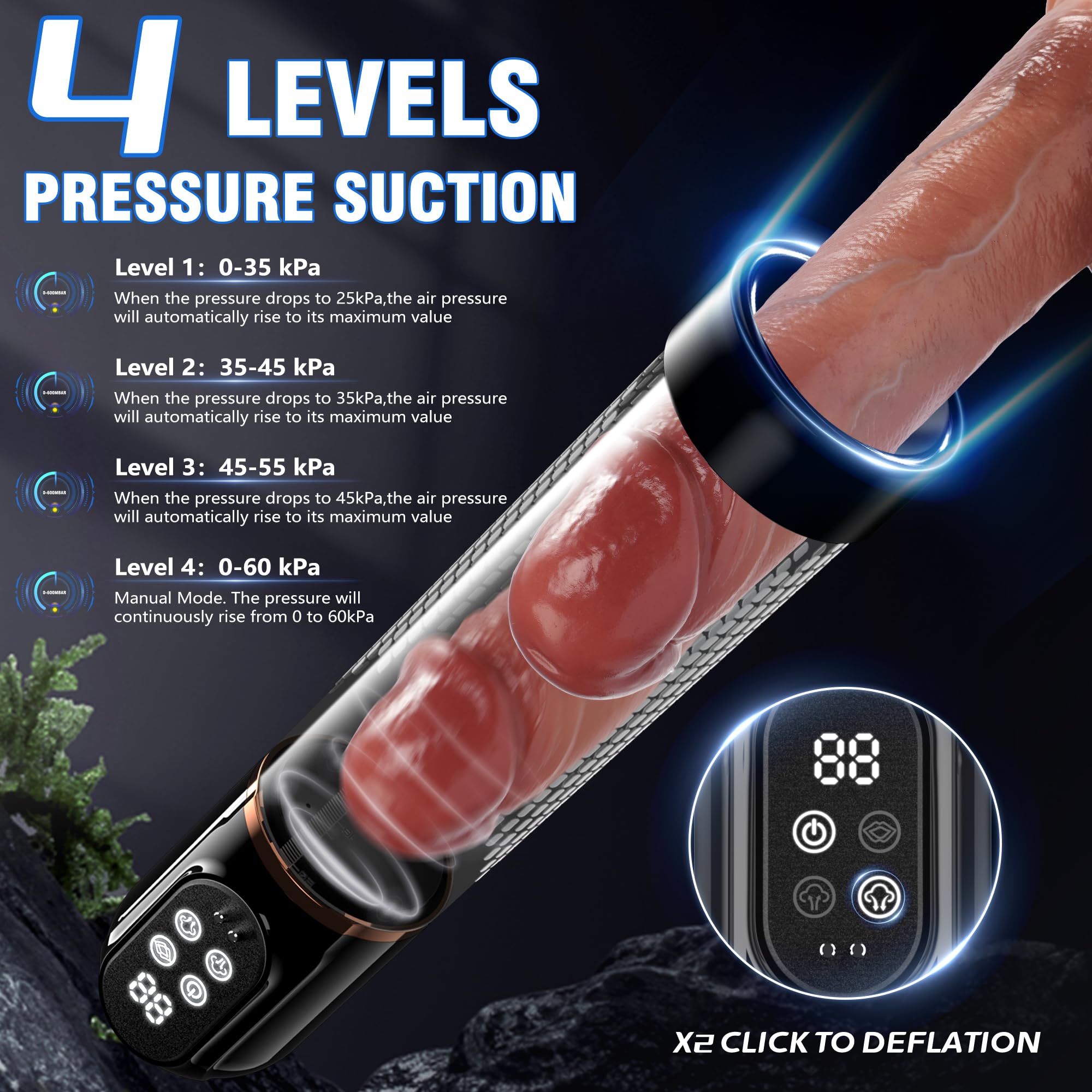 HIVEFUN Penis Pump for Penis Extender Sex Toys, Pussy Pump Adult Toys  Vacuum Pump with 4