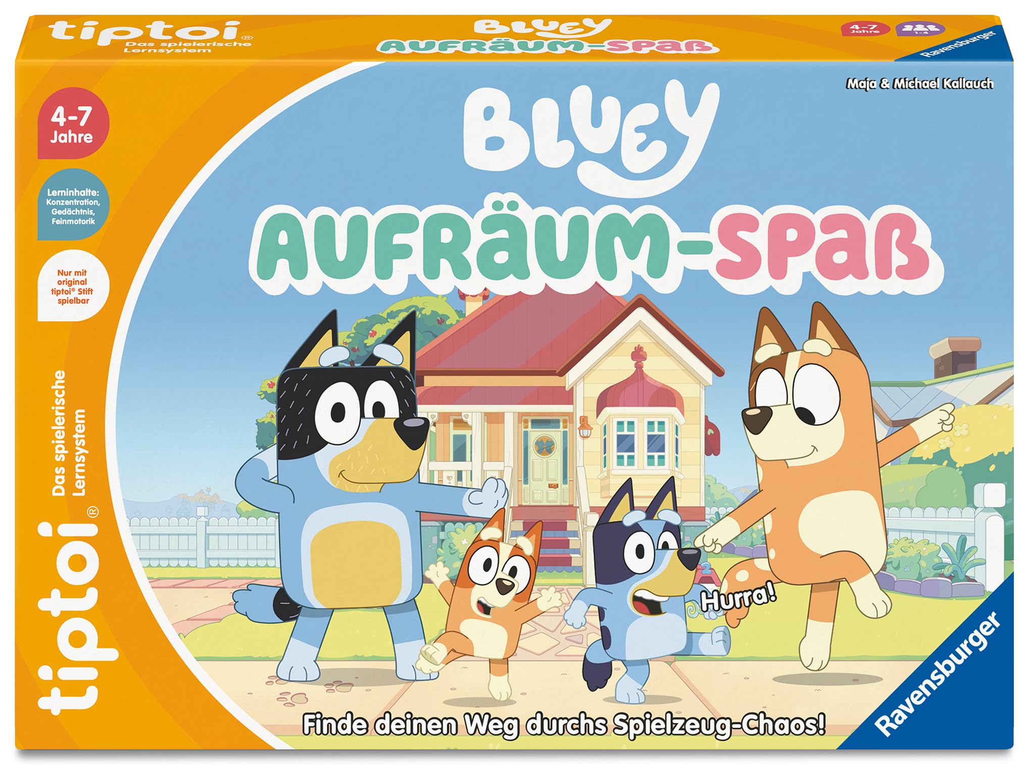 Ravensburger tiptoi Spiel 00239 - Bluey Aufräum-Spaß - Lernspiel ab 4 Jahren, für 1-4 Spieler