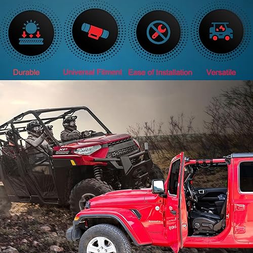 Miniatura 4 de Asas de agarre de barra antivuelco para Jeep Wrangler JL JK TJ YJ Gladiator 4XE Rubicon Sahara Unlimited (Evolution Black 2 unidades)